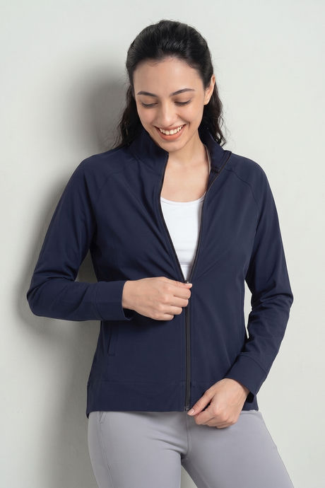 Zelocity Quick Dry Relaxed Fit Gym & Training Jacket - Dark Navy — image 6